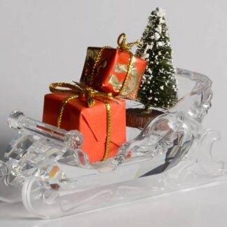 Swarovski Christmas Figurines Sleigh With Presents & Tree - Boxed