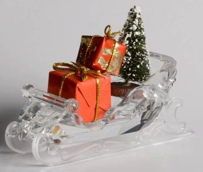 Swarovski Christmas Figurines Sleigh With Presents & Tree - Boxed