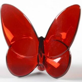 Baccarat Baccarat Crystal Figurines Lucky Butterfly-Ruby Mirror - With Box