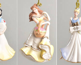 Lenox Disney Figurine Princess Mini Ornaments Set Of 3 - Boxed