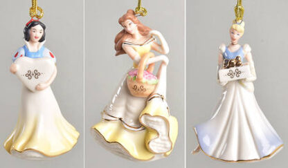 Lenox Disney Figurine Princess Mini Ornaments Set Of 3 - Boxed