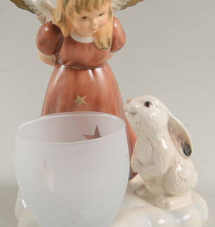 Goebel Christmas Figurines & Giftware Angel With Rabbit Candleholder - No Box