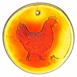 Blenko Animals & Figurines 4" Chicken Suncatcher Ornament