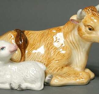 Fitz & Floyd Nativity Figurines Oxen & Lamb - Boxed