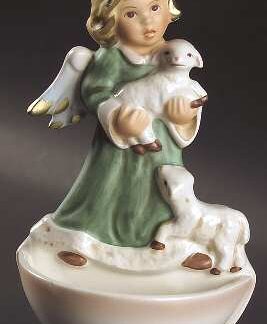 Goebel Christmas Figurines & Giftware Angel W/ Lambs Holy Water Font - No Box