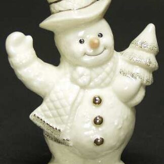 Lenox Lenox Christmas Figurine Snowman Waving With Tree Ivory - No Box