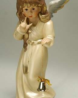 Goebel Christmas Figurines & Giftware Angel With Bell-Small Champagne - Boxed