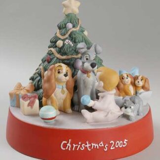 Grolier Disney Christmas Figurine Christmas Morning Mischief-Lady And The - No Box